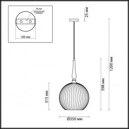 Odeon light 4765/1 PENDANT ODL21 369 белый/бронзовый Подвес E27 60W RUNGA  - 2 купить